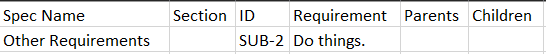 Other_Requirements CSV File